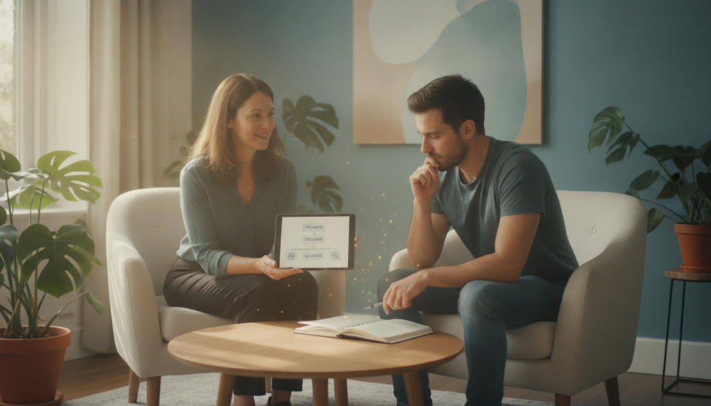 découvrez comment la thérapie comportementale et cognitive, une approche interactive et personnalisée, peut améliorer votre bien-être mental et émotionnel.